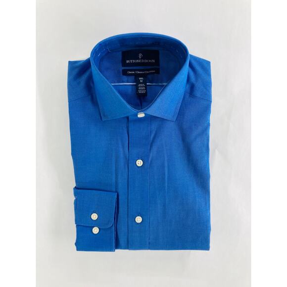 NWT Buttoned Down Blue Classic Long Sleeve Button Down Shirt Men's Size 14.5 32 - Picture 2 of 5